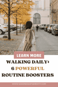 Person enjoying a peaceful walk as part of a daily self care routine.