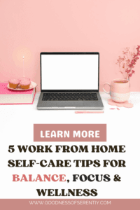 A laptop for working from home while maintaining a daily self care routine.