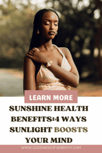 Woman soaking up the sun to support sunshine health benefits.