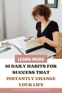 A woman working on her goal as part of her daily habits for success.