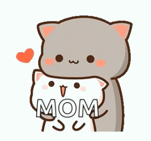 Mom and baby cat gif showing the impact of a healthy mom lifestyle.