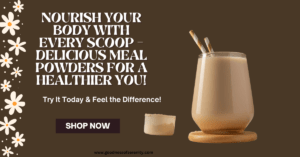 Banner ad showing meal powders.