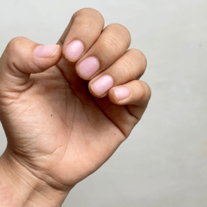 Short nails for Valentine's Day nails.