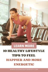 A woman working out in a gym as part while applying healthy lifestyle tips.