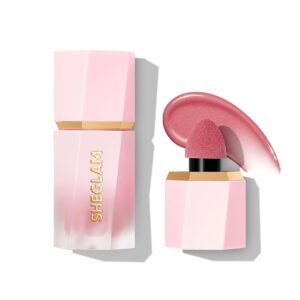 SHEGLAM Color Bloom Dayglow Liquid Blush in peachy pink shade, liquid blush makeup with glowy finish for soft, natural, and bold blush makeup looks.