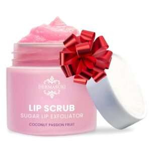Dermasuri lip exfoliator scrub and moisturizer, part of a lip scrub products collection, designed for soft, smooth, pink, and healthy lips as part of a lip care routine.
