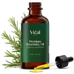 100% pure rosemary oil for hair growth and thicker hair – natural essential oil for scalp care, aromatherapy, and beauty routines.