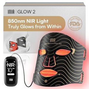 INIA Red Light Therapy Mask for face, aesthetic beauty device and high tech skincare gadget for at-home facial treatments, enhancing skin care routine and facial rejuvenation.
