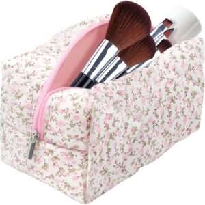 Cotton quilted makeup bag – cute bag for skincare and makeup, stylish bags for women, bags aesthetic, perfect for organizing makeup and skincare essentials.