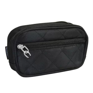 Black Signature Manicure Bag, a stylish and elegant bag for women, perfect for organizing manicure tools, cosmetics, and makeup bag essentials.