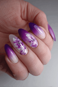 Floral nail design with soft spring colors for fresh spring nail ideas.